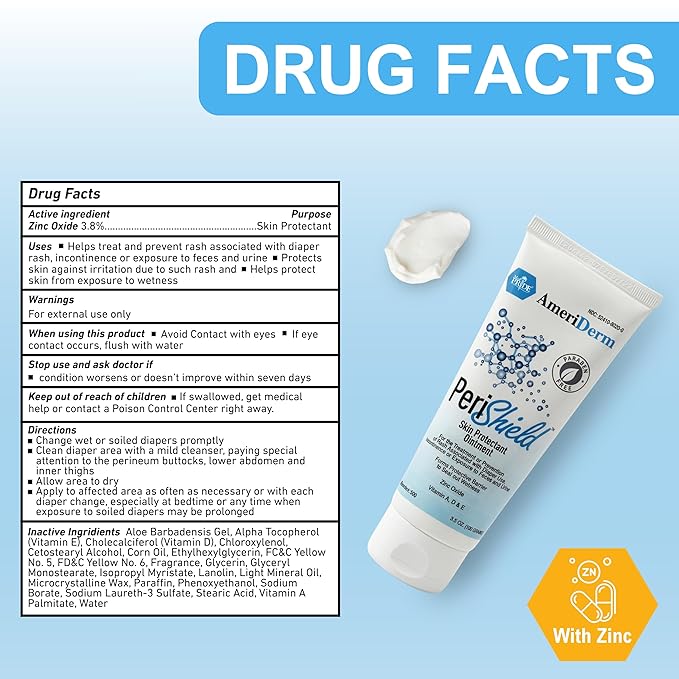 MED PRIDE Baby Diaper Rash Cream – Zinc Oxide Skin Protectant Ointment, 3.5 oz – Paraben-Free, Vitamins A D E, Moisturizing & Soothing Baby Butt Cream for Diaper Rash Relief & Prevention