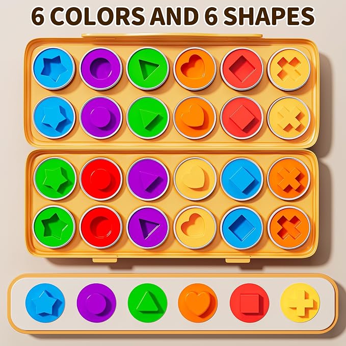 Matched Eggs Toddler Toys 1 2 3 4 Year Old - Shape Color Sorting Games, Kids Easter Eggs, Toddler Sensory Toys, Preschool Educational Boy Toy, Gifts for Baby 6-12 Months+