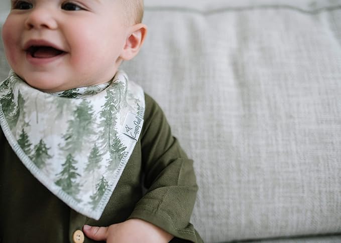 Copper Pearl Baby Bandana Drool Bibs for Drooling and Teething 4 Pack Gift Set Jolly, Soft Set of Cloth Bandana Bibs for Any Baby Girl or Boy, Cute Registry Ideas for Baby Shower Gifts