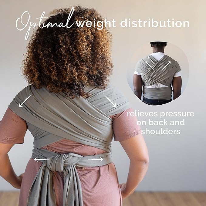Boba Baby Wrap Carrier – Original Baby Sling Carrier for Newborns (7–35 lbs), Soft, Secure, Hands-Free & Ergonomic, Ideal for Comfortable Bonding, New Parents (Serenity Sage Rainbows)