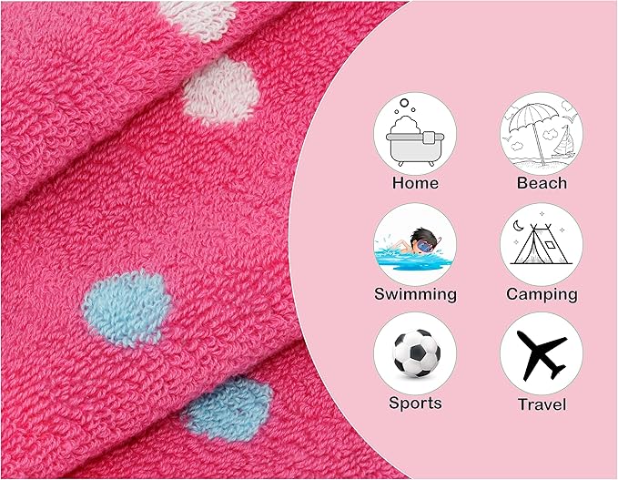 ORIGINAL KIDS Wash Cloth - Bath Time Sugar and Spice Set of 12 Washcloths - 100% Cotton Jacquard Super Soft Colorful Absorbent Quick Dry Easy Care Face Towel Face Cloth Gift - 12x12 - Pink Multicolor