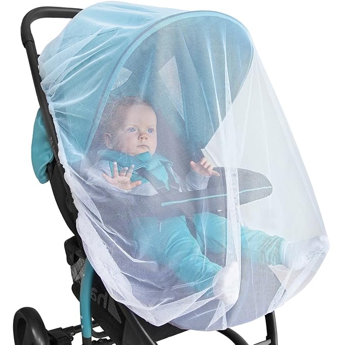 Baby Mosquito Net for Stroller, Car Seat & Bassinet – Premium Infant Bug Netting for Jogger, Carrier & Pack N Play – Toddler Canopy & Gift Packaging White