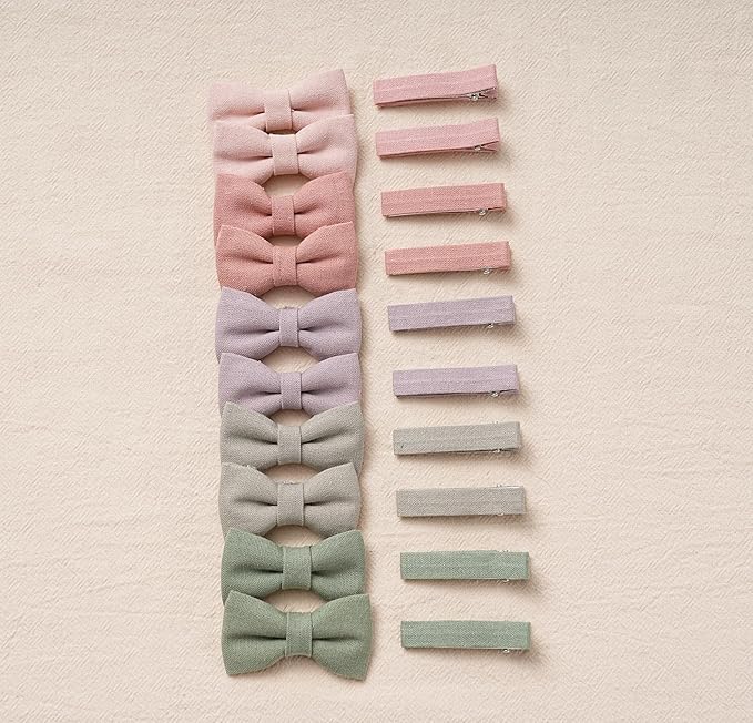 Baby Hair Clips with Bows for Girls,20pc Handmade Fully Lined Hair Barrettes,Hair Accessories for All Age Girls Toddlers Infants kids Gifts