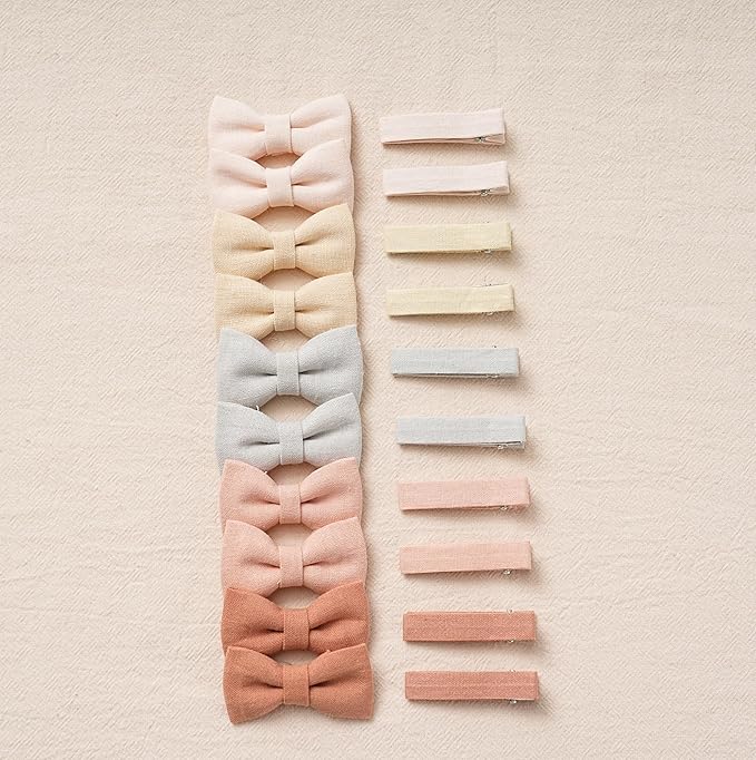 Baby Hair Clips with Bows for Girls,20pc Handmade Fully Lined Hair Barrettes,Hair Accessories for All Age Girls Toddlers Infants kids Gifts