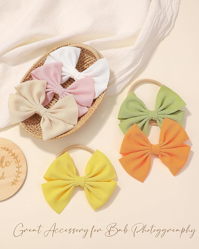 doboi 20PCS Baby Girls Headbands Hair Bows Nylon Hairbands Hair Accessories for Newborn Infant Toddlers Little Girls