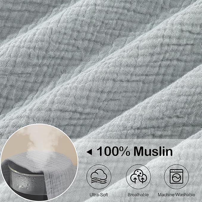 Unicorn Castle Hooded Baby Towels 2Pack 100% Muslin Baby Bath Towels for Newborn Animal Design Ultra-Soft Baby Girl Boy Bath Essentials 30 X 30 Inch,Gray Bear - Beige
