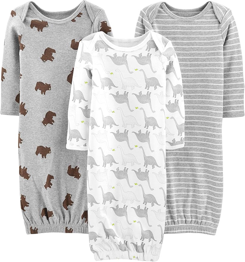 Simple Joys by Carter's unisex-baby 3-pack Neutral Cotton Sleeper Gown