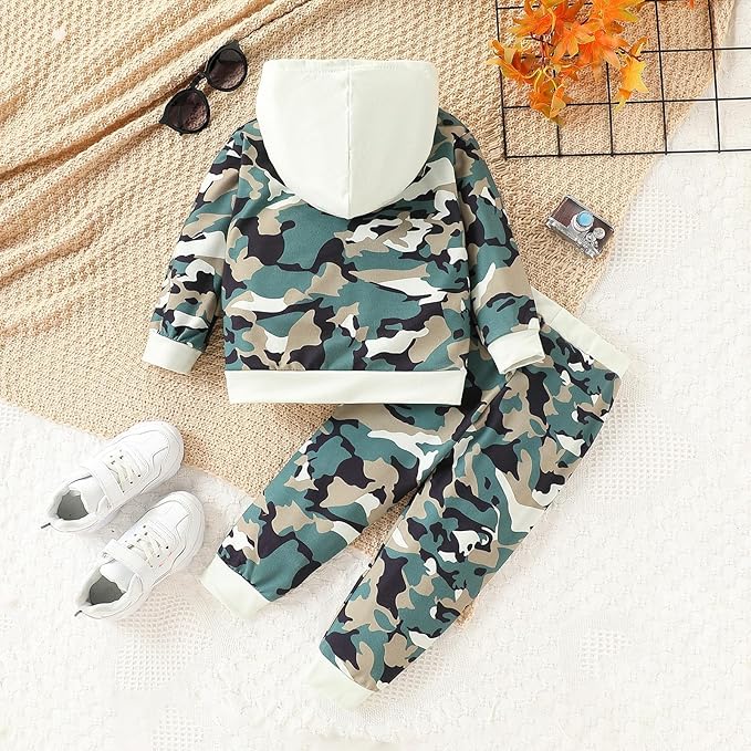 2-6T Toddler Baby Boy Clothes Color Blocking Hoodies + Pants Fall Winter Outfits