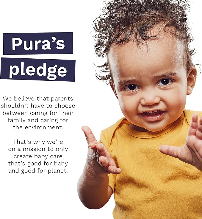 Pura Sensitive Skin Try Me Pack Baby Diapers Trial Pack, Size 1 (4–11 lbs), Totally Chlorine Free, Wetness Indicator, Soft & Gentle, Overnight, Hypoallergenic, Plant-Based 3- Diaper Trial Pack