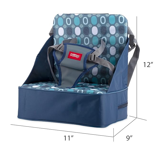 Nuby Easy Go Booster Seat - Travel Booster Seat for Babies and Toddlers - Holds Up to 35 Pounds - 9+ Months - Blue