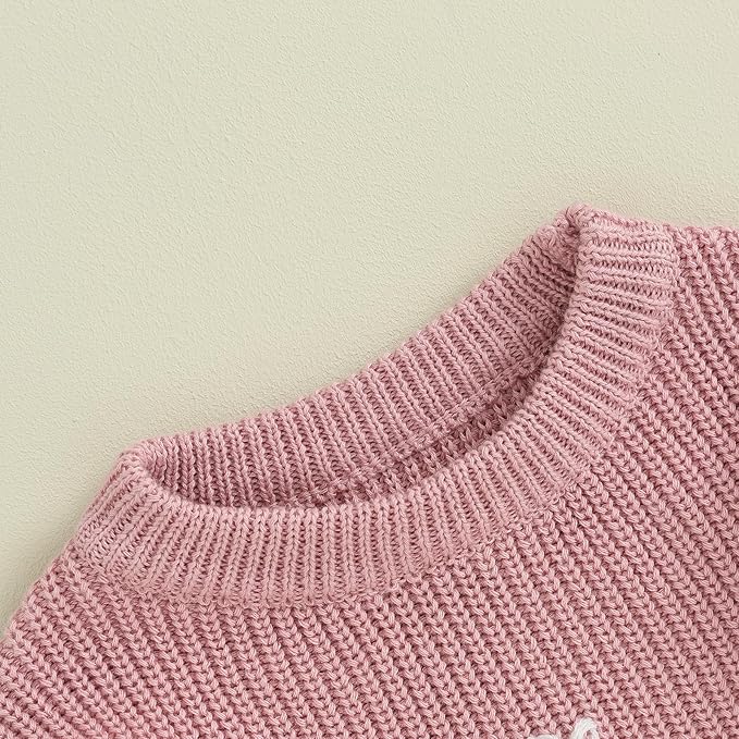 Mubineo Baby Girl Winter Clothes Cute Flower Sweater Crewneck Pullover Long Sleeve Knit Newborn Infant Sweaters