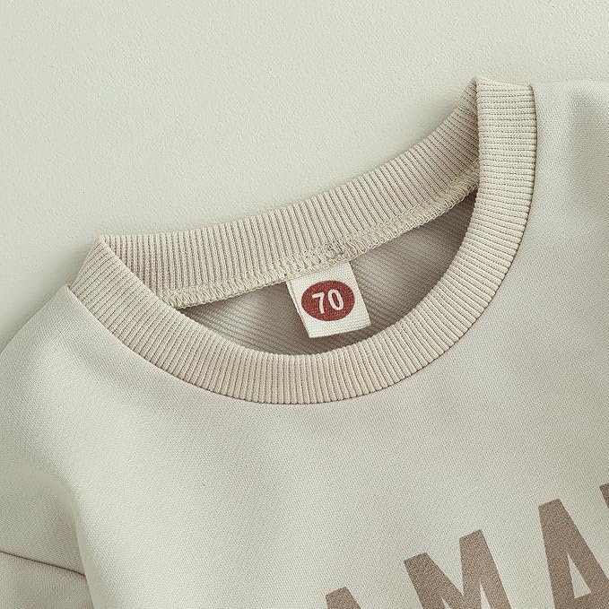 ZAXARRA Toddler Newborn baby boys Fall Outfits Long Sleeve Letter Print Sweatshirt Tops Pocket Pants Casual Clothing Sets