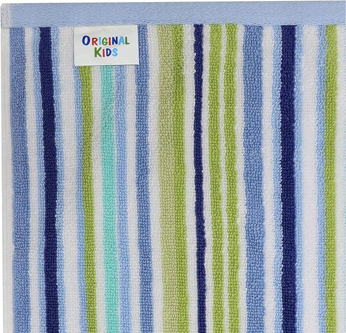 ORIGINAL KIDS Hooded Baby Towel for Newborn - 100% Cotton Large Baby Bath Towels with Hood for Boys, Girls, Infants, Toddler - Extra Absorbent & Soft Newborn Bath Essentials - Large 24x30 - Blue Multi