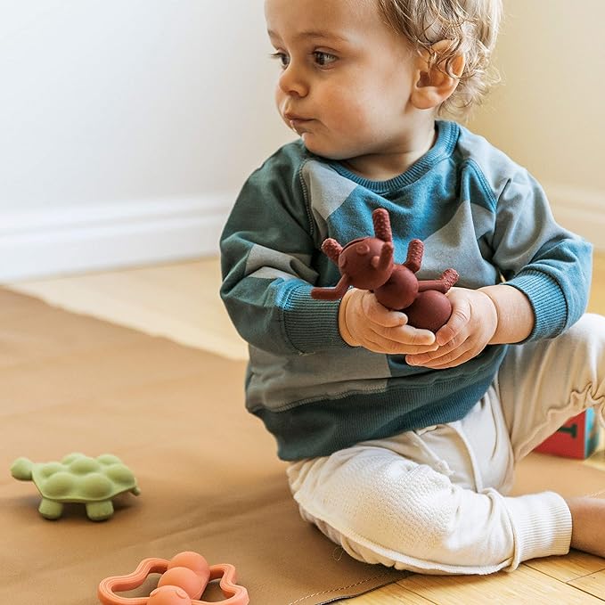 Doddle & Co. The Chew Ant Teether with Poppable Bubbles | Toddler Teething Fidget Toy for Baby | Enhaces Oral Fit & Easy to Hold & Grab | Helps to Promote Development for New Born Babies | Pack of 1