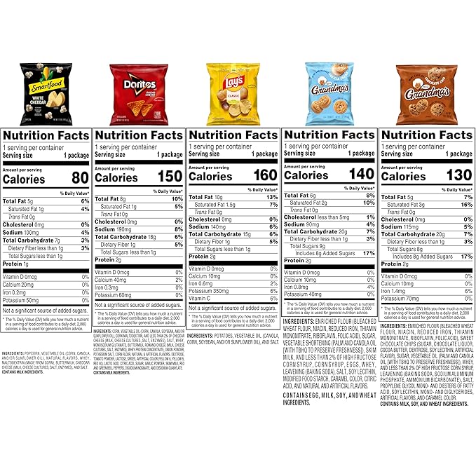Frito-Lay Chips & Cookies, Smartfood, and Grandma's Variety Pack (Pack of 21)