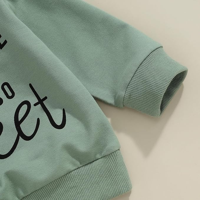 wdehow Toddler Baby Boy 2Pcs Outfits Letters Print Pullover Tops + Drawstring Pants Set Fall Winter Clothes
