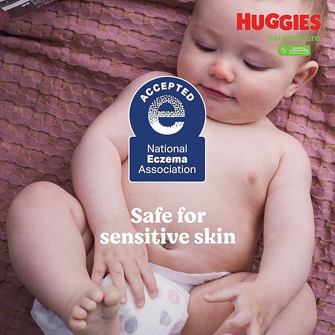 Huggies Natural Care Sensitive Baby Wipes, Unscented, Hypoallergenic, 99% Purified Water, 2 Refill Packs (352 Wipes Total)