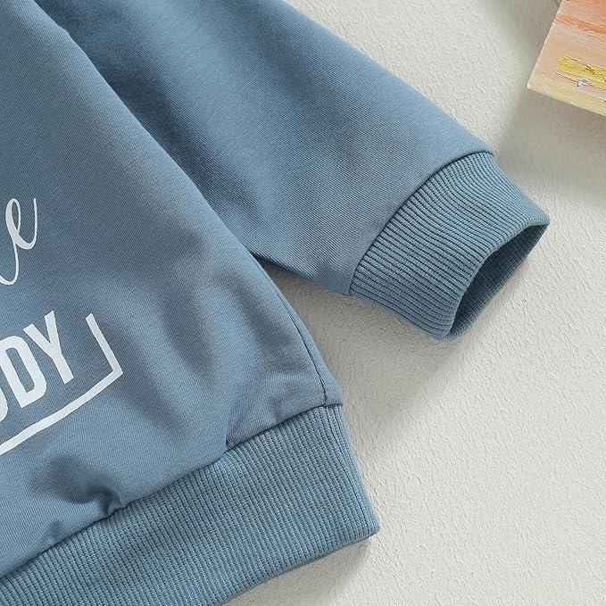 Baby Boy Fall Clothes Set Long Sleeve Letter Print Sweatshirt Pants Toddler Infant Outfits 6 12 18 24 Months 2T