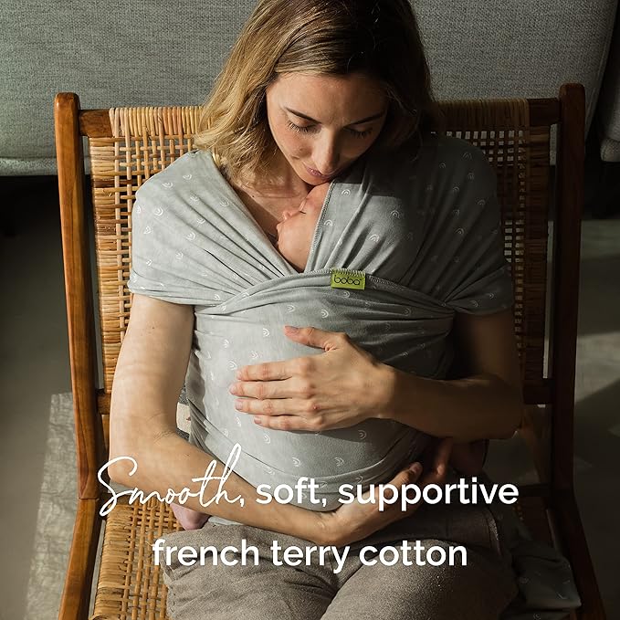 Boba Baby Wrap Carrier – Original Baby Sling Carrier for Newborns (7–35 lbs), Soft, Secure, Hands-Free & Ergonomic, Ideal for Comfortable Bonding, New Parents (Serenity Sage Rainbows)