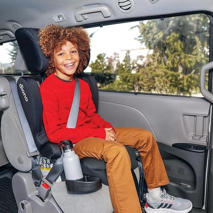 Diono Cambria 2 XL, Dual Latch Connectors, 2-in-1 Belt Positioning Booster Seat, High-Back to Backless Booster, Space and Room to Grow, 7 Headrest Positions, 8 Years 1 Booster Seat, Black