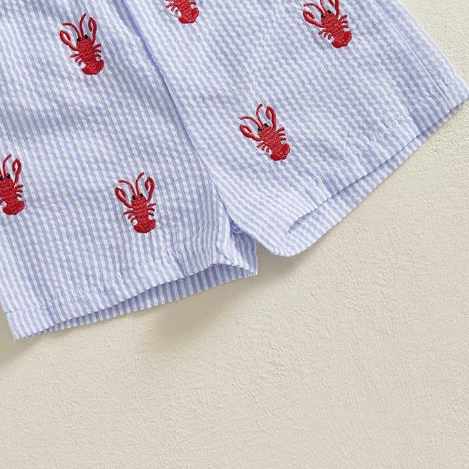 fhutpw Toddler Baby Boy Summer Clothes Tractor Letter Short Sleeve T-Shirt Tops Pockets Casual Shorts Set Infant Outfits