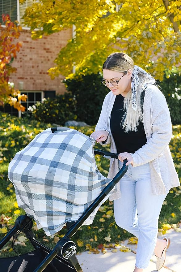 Copper Pearl Baby Car Seat Cover Canopy and Nursing Cover Multi-Use Stretchy 5 in 1 Gift 'Hudson'