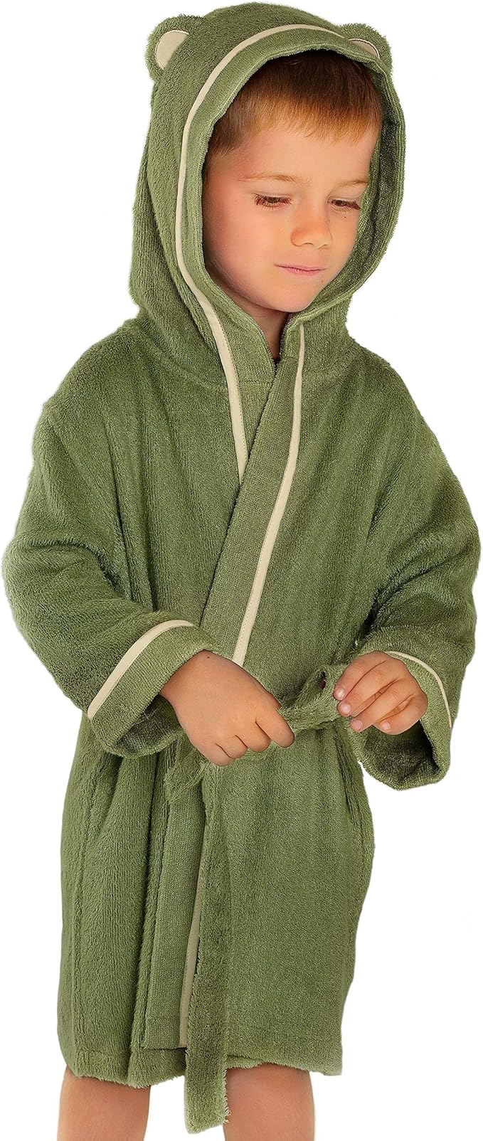 Premium Soft Toddler Bathrobe - Rayon from Bamboo Toddler Robe with Hood - Kids Boys & Girls Robe