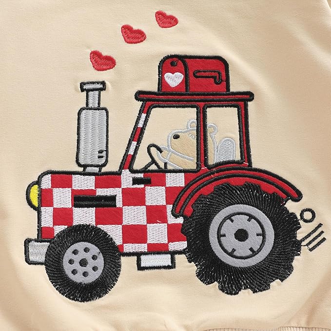 WZTYYDS Toddler Baby Boy Fall Clothes Letter Truck Long Sleeve Pullover Sweatshirt Tops Joggers Pants Set Winter Outfits