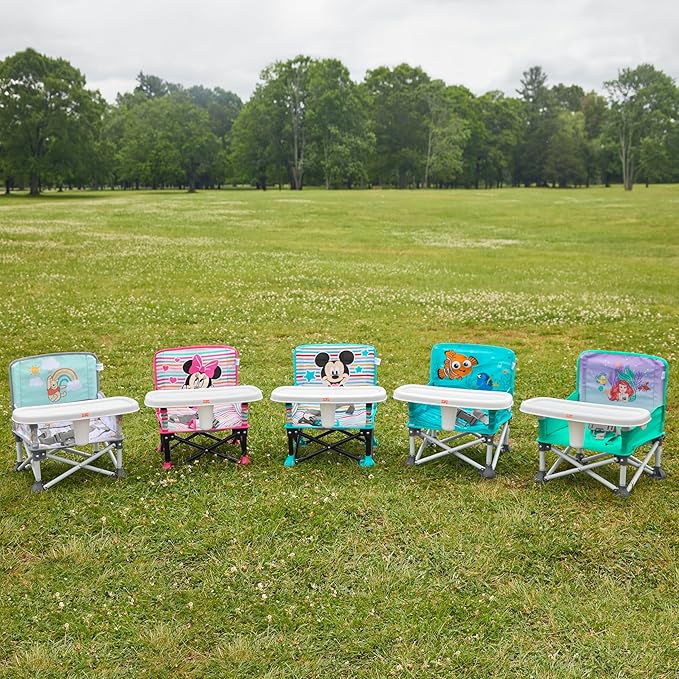 Bright Starts Disney Finding Nemo Pop 'N Sit Portable Booster, Indoor/Outdoor Use, Floor Seat with Feeding Tray, 6 Mos - 3 Yrs
