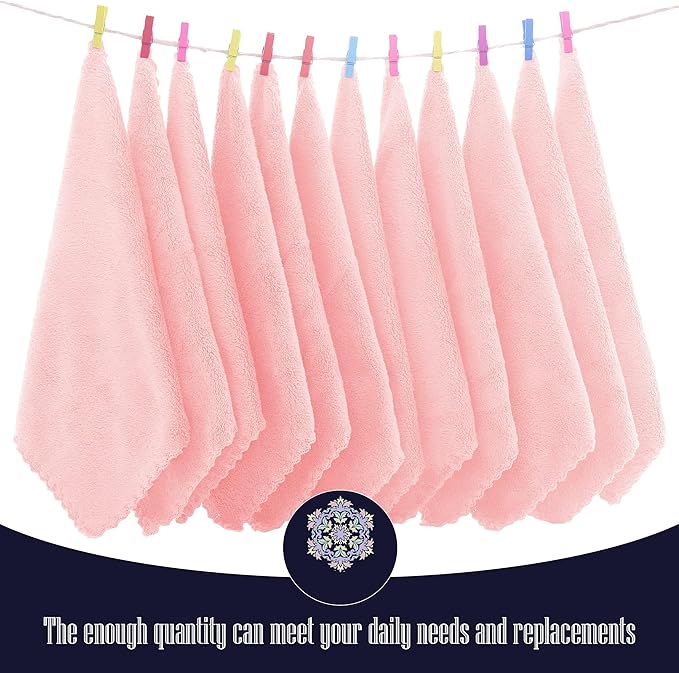 16 Pack Baby Washcloths - Luxury Coral Fleece - Extra Absorbent and Soft Wash Clothes for Newborns, Infants and Toddlers - Suitable for Sensitive Skin and New Born - Baby Shower - Pink,10x10 Inch