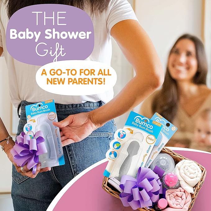 Bumco Mini Diaper Cream Spatula with Case - BPA-Free Butt Spatula Baby, Soft & Flexible Diaper Spatula, Diaper Cream Applicator, Mom-Invented Baby Must Haves, Diaper Bag Essentials, Butt Paste Spatula