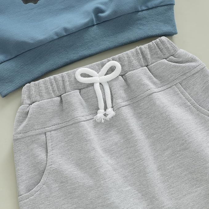 WZTYYDS Toddler Baby Boy Fall Clothes Letter Truck Long Sleeve Pullover Sweatshirt Tops Joggers Pants Set Winter Outfits