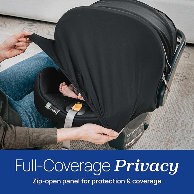 Chicco KeyFit Max Zip ClearTex Infant Car Seat and Base, Rear-Facing Seat for Infants 4-30 lbs., Infant Head and Body Support, Compatible with Chicco Strollers, Baby Travel Gear | Apex/Black
