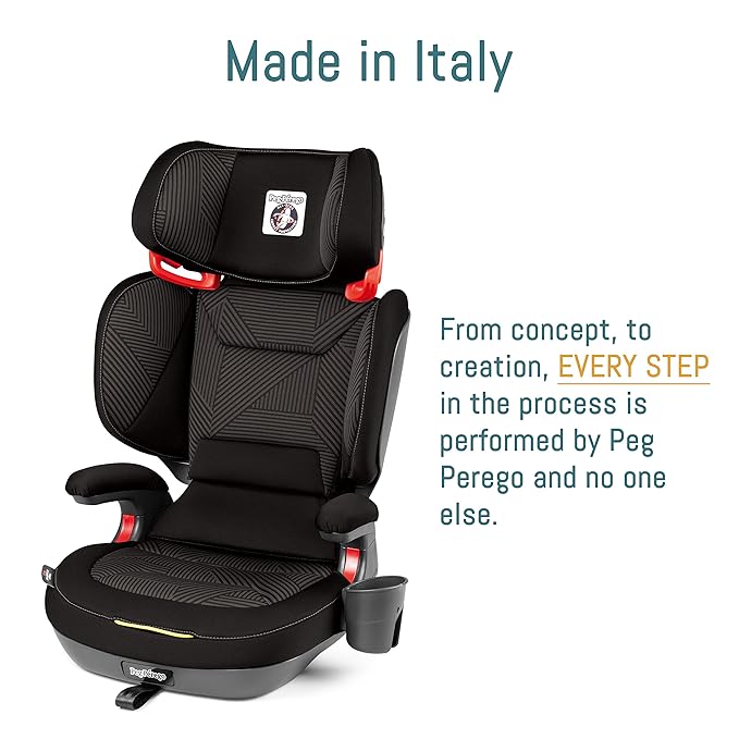 Peg Perego Viaggio Shuttle Plus 120 - Booster Car Seat - for Children from 40 to 120 lbs - Made in Italy - Licorice (Black)