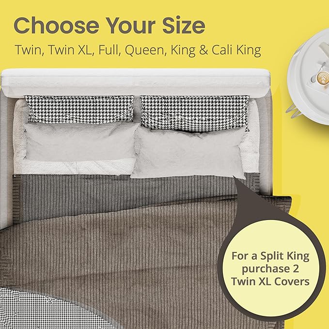 SafeRest Waterproof Mattress Protector Twin Size – Absorbent Breathable Soft Fitted Bed Cover with 18" Deep Stretchable Pockets – Machine Washable Twin Mattress Cover