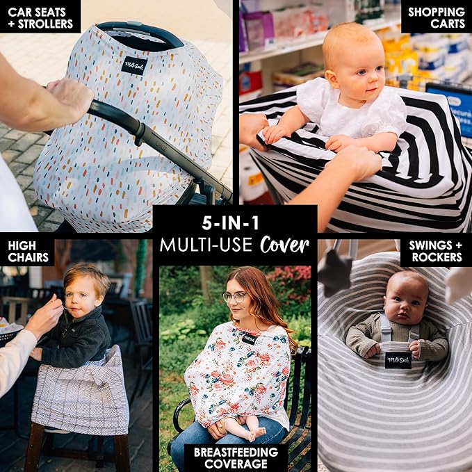 Milk Snob Original 5-in-1 Cover - Nursing Cover for Breastfeeding - Baby Carseat Canopy & Stroller - Essential All-in-One Design - Gift for Mom, Baby (Quinn)