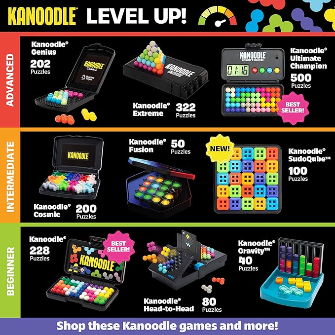 Educational Insights Kanoodle Gravity - 3D Brain Teaser Puzzles, Single Player Brain Game, Fun Travel Games for Kids, Challenging Logic Puzzle Games and Gifts for Kids, Teens & Adults Ages 7+