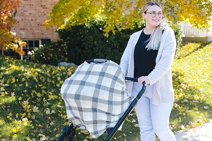 Copper Pearl Baby Car Seat Cover Canopy and Nursing Cover Multi-Use Stretchy 5 in 1 Gift 'Hudson'
