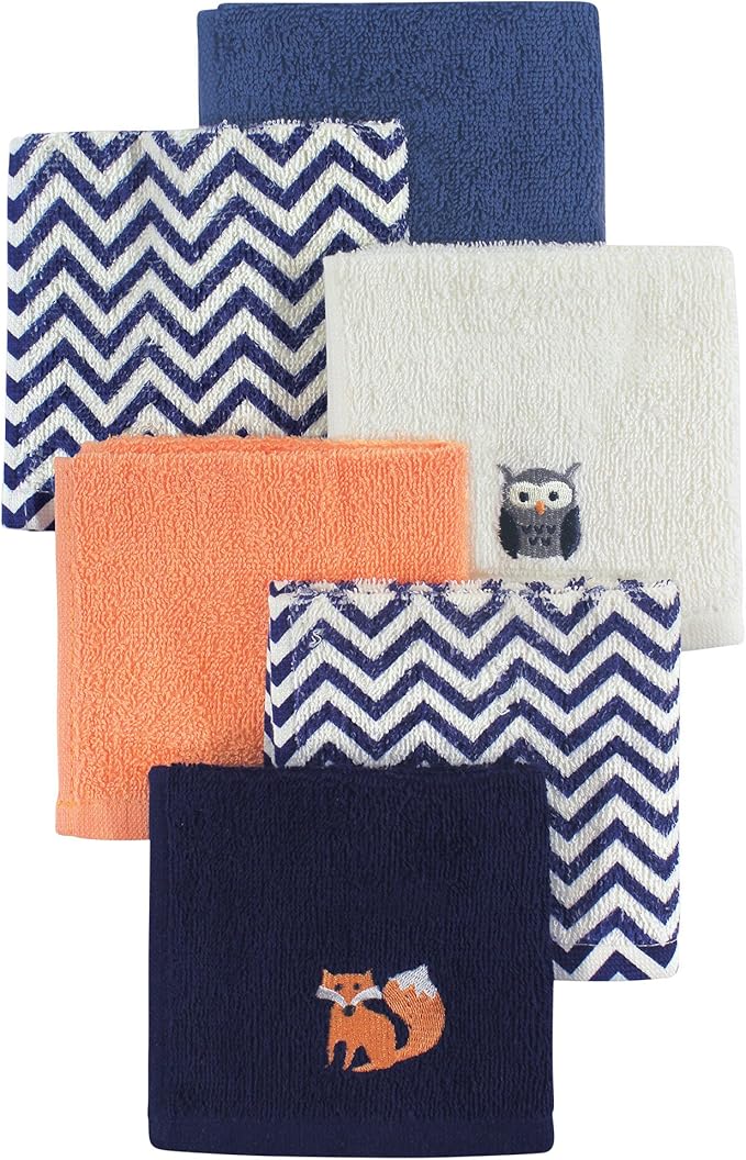 Hudson Baby Unisex Baby Super Soft Cotton Washcloths, Forest, One Size