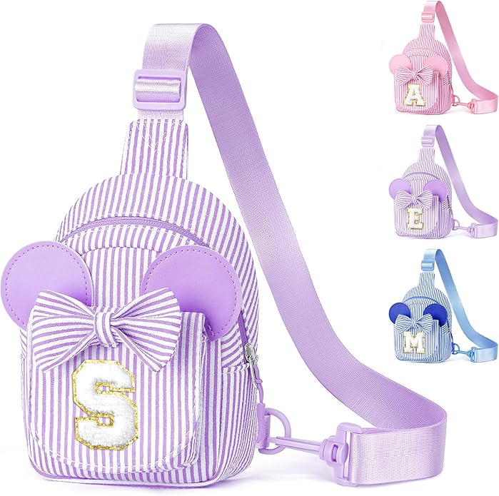 YOOLIFE Valentines Day Gifts for Kids Girl - Sling Bags for Girls Kids | Initial Small Crossbody Purses for Girl Kid Birthday