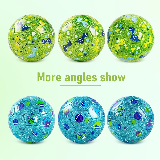 Toddler Soccer Ball Size 2 - Small Soft Kids Ball 2 Pack for Ages 1-3 3-5 - Cartoon Sports Toy Boys Girls - Soccer Gift for Indoor Outdoor Games - Birthday/First/Valentine Gift for Toddlers Kids