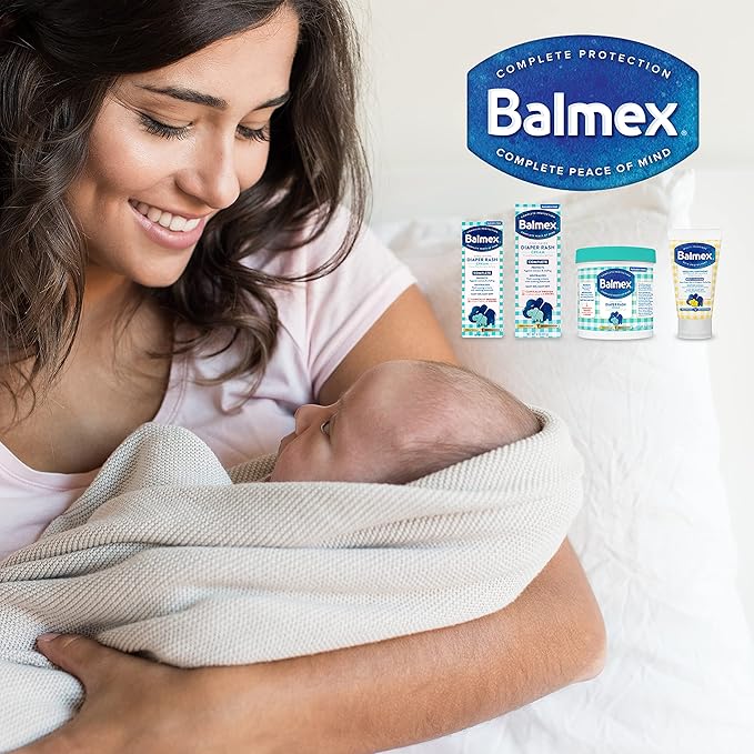 Balmex Complete Protection Baby Diaper Rash Cream with Zinc Oxide + Soothing Botanicals, 4 Ounce