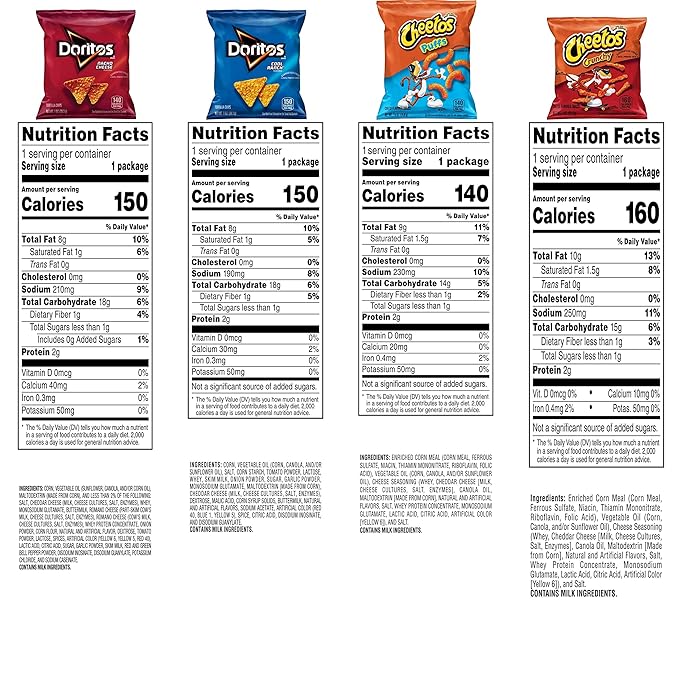Frito-Lay Doritos & Cheetos Mix Variety Pack, 2.42 Pounds, (Pack of 40)