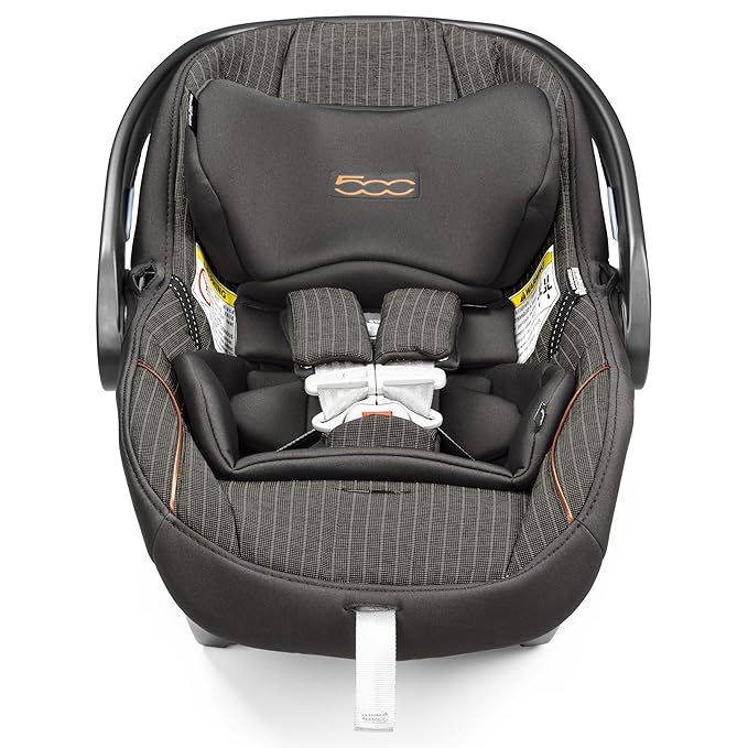 Peg Perego Primo Viaggio Nido - Rear Facing Infant Car Seat - Includes Base with Load Leg & Anti-Rebound Bar - for Babies 4 to 30 lbs - Made in Italy - Fiat 500 (Grey)