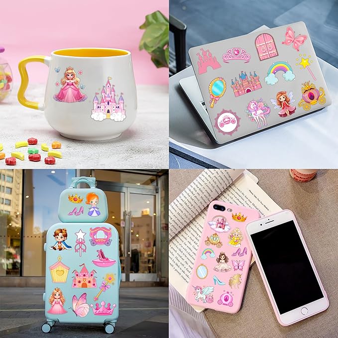 72PCS Little Princess Party Set - 48PCS Temporary Tattoos & 24PCS Slap Bracelets - Cute Birthday Supplies, Baby Shower Gifts, Classroom Rewards & Princess-Themed Decor for Girls