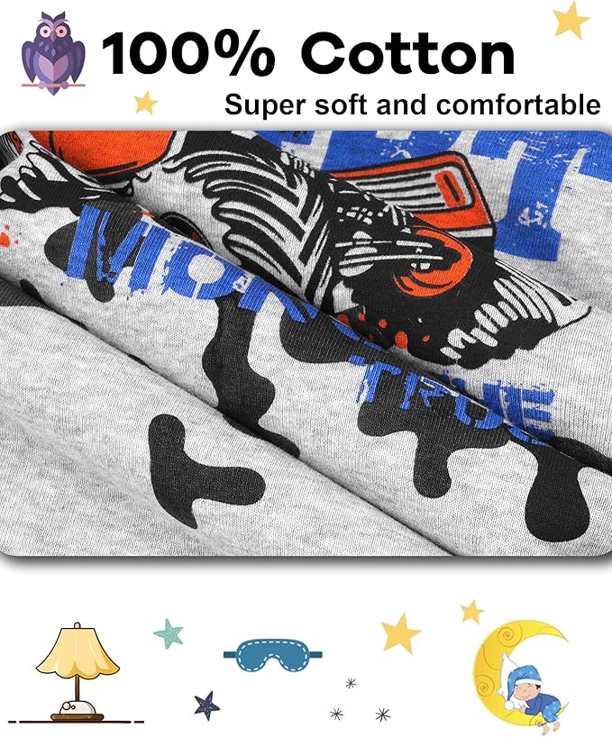 DAUGHTER QUEEN Boys 100% Cotton Long Sleeve Pajamas Size 18Months-12Years