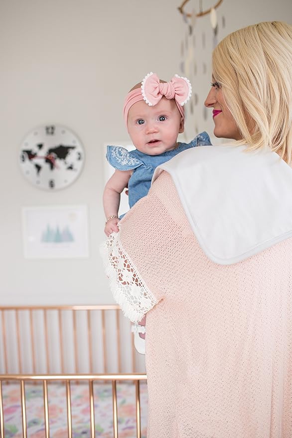 Copper Pearl Premium Baby Burp Cloths - 3-Pack Large Cotton Burp Cloths, Extra Soft Spit Up Rags with 3 Absorbent Layers, Perfect for Baby Boy and Baby Girl Gifts (21" x 10" Size, Grey Basics Set)