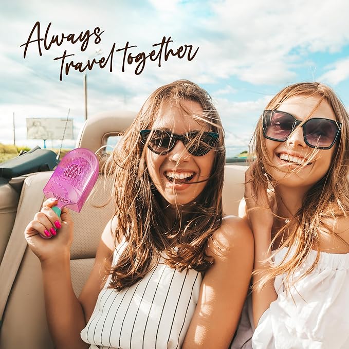 NuWay 4HAIR® U.S. Patented Detangler Hair Brush for Men & Women - Bubblegum Pink | Hair Comb for Scalp Care - Fast Dry Venting Scheme - TravelC Detangling Brush for All Hair Type