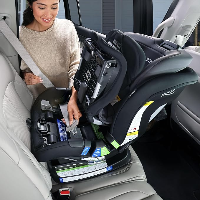 Britax Poplar Convertible Car Seat, 2-in-1 Car Seat with Slim 17-Inch Design, ClickTight Technology, Stone Onyx