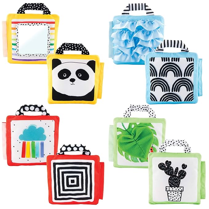 Sassy Reversible Soft Sensory Activity Panels, 4Count, Ages 0+ Months